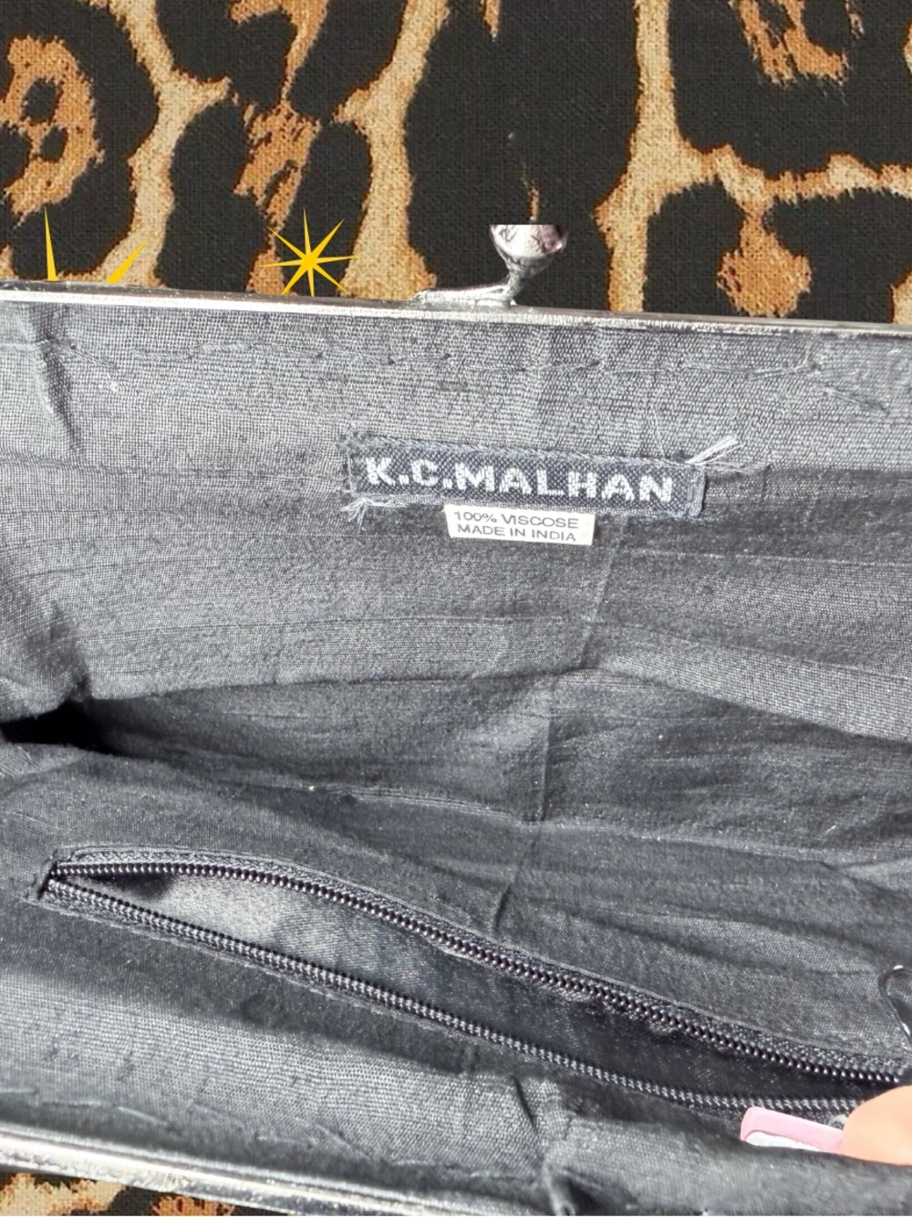 K.C.MALHAN | Vintage Black Sequin Button Clutch Bag | Great Condition - Picture 4 of 4